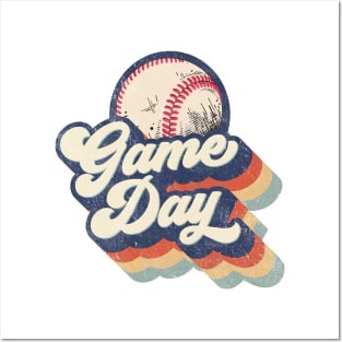 Retro Baseball Game Day Mother's Day Posters and Art